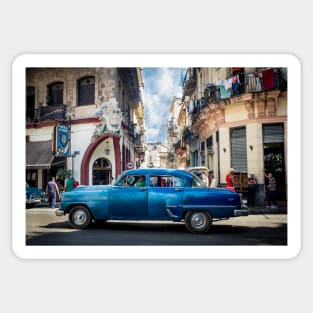 American car from the 50's in Havana, Cuba Sticker